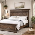 thumbnail image 7 of Benzara Molded Eastern King Headboard with Herringbone Pattern, Dark Brown, 7 of 7