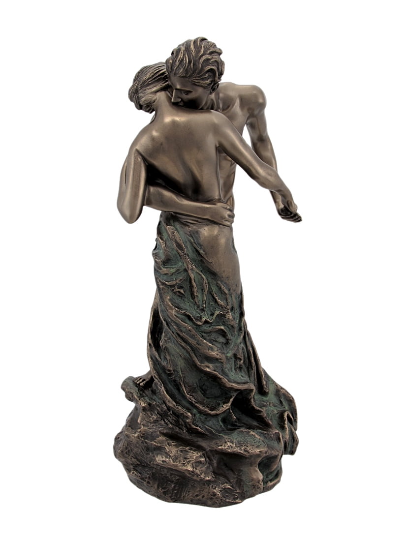 The Lovers Bronze Finished Man Carrying Woman Nude Statue 