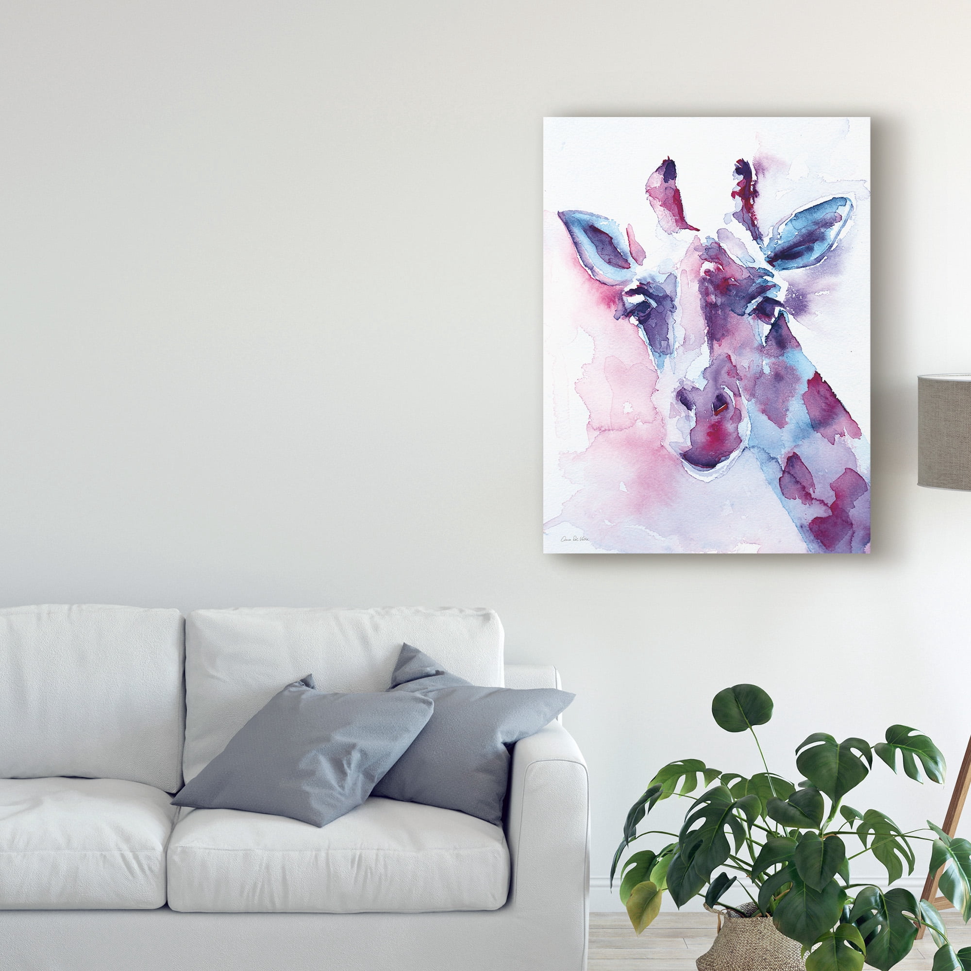 Trademark Fine Art 'Sweet Pea Giraffe' Canvas Art by Aimee Del Valle