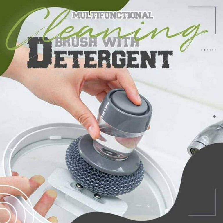 Soap Dispensing Palm Brush  Detergent Dispenser Scrubber For