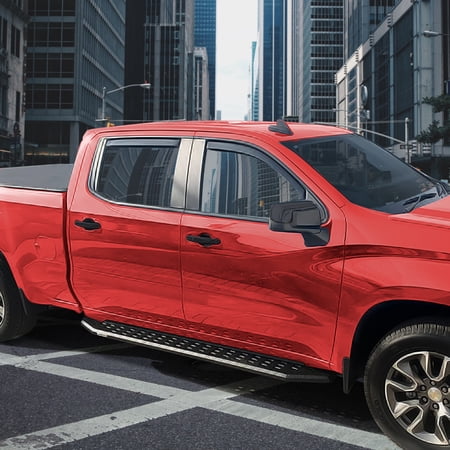 Voron Glass in-Channel Extra Durable Rain Guards for Trucks Chevrolet (Chevy) Silverado/GMC Sierra 1500 2019-2024 Crew Cab, Window Deflectors, Vent Window Visors, 4 pcs. - 220089