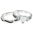 thumbnail image 3 of LaRaso & Co 1 Carat Heart Cut White Diamond CZ CZ Wedding Engagement Ring Set for Women Size 5, 3 of 6