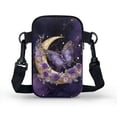 thumbnail image 2 of HELLHERO Purple Butterfly Rose Design 4.33x1.97x7.09 Messenger Bag Polyester for Unisex, 2 of 7