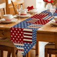 thumbnail image 2 of 4th of July Table Runner Linen Burlap Table Runner 72 Inches Long Independence Day Red Blue Vintage Dresser Scarves for Kitchen Island Coffee Dining Room Party Wedding Banquet Holiday Decor 14"x72", 2 of 8