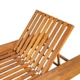 thumbnail image 5 of Christopher Knight Home Outdoor Acacia Wood Chaise Lounge with Cushion, Adjustable Backrest, Teak + Beige, 5 of 14