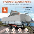 thumbnail image 4 of Pontoon Boat Cover - 1200D Heavy Duty Waterproof w/Motor Cover & Windproof Straps, 4 of 8