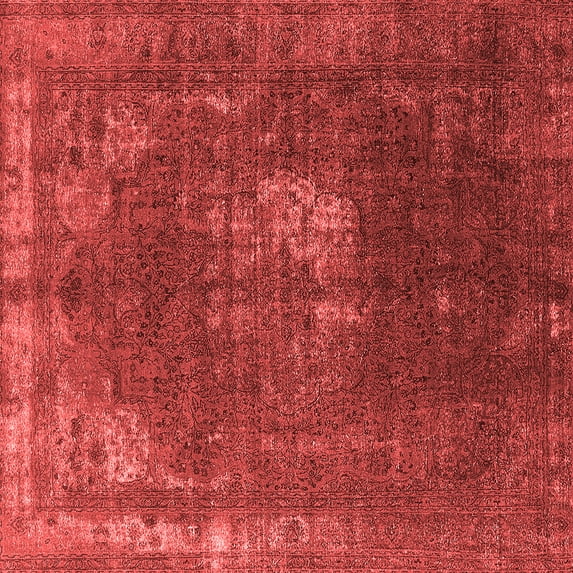Ahgly Company Indoor Square Oriental Red Industrial Area Rugs, 3' Square