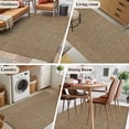 thumbnail image 6 of Hallway Runner Rugs 2.7x5 Ft, Vintage Brown Non Slip Area Rugs for Kitchen Bedroom Entryway, Farmhouse Retro Dark Solid Color Linen Texture Washable Carpet Runner Rug Floor Mats for Bedroom, 6 of 9