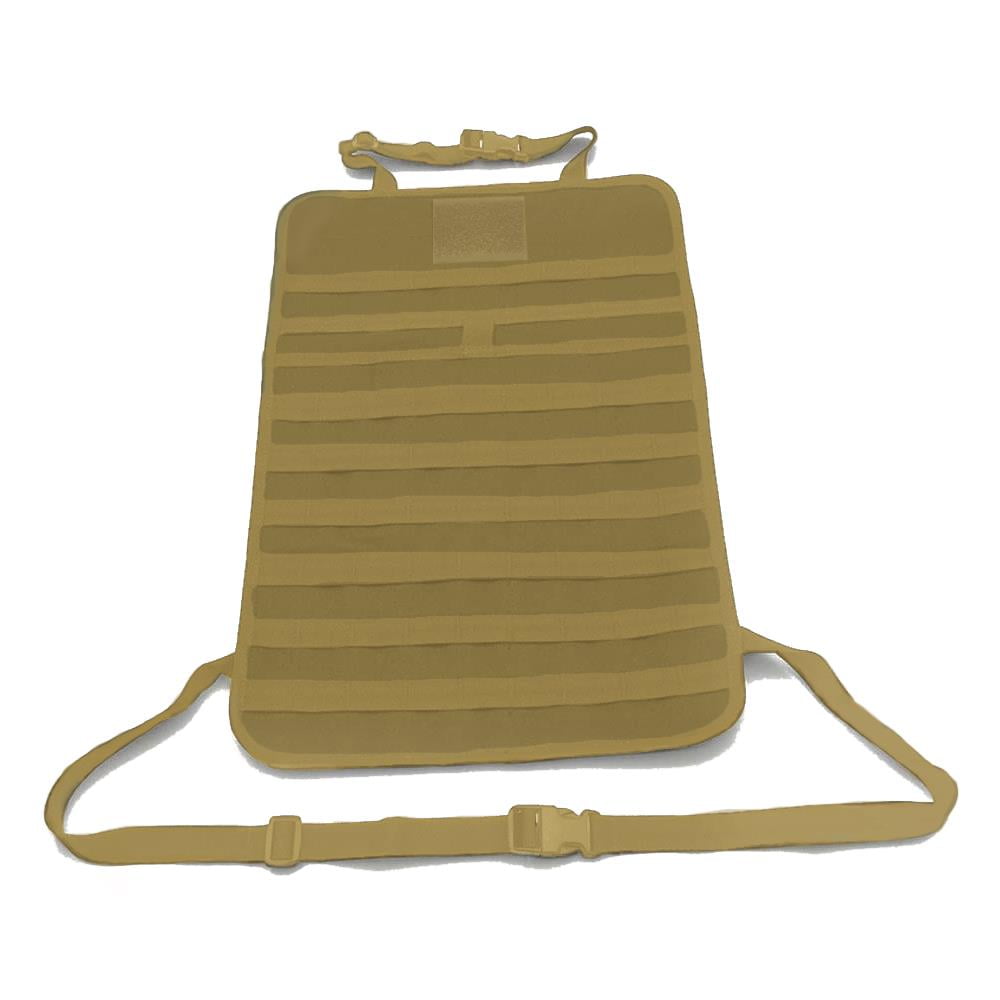 MOLLE Seat Back Panel Car Organizer Cover Tactical Vehicle Storage Solution Backseat Protection, Coyote, 2 Pack