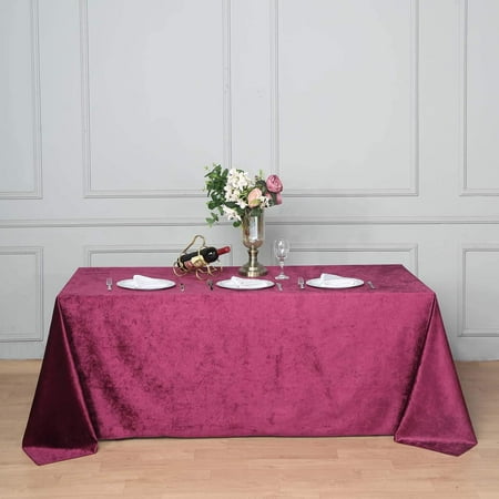 

90x132 in Purple Rectangular Premium Velvet Tablecloth