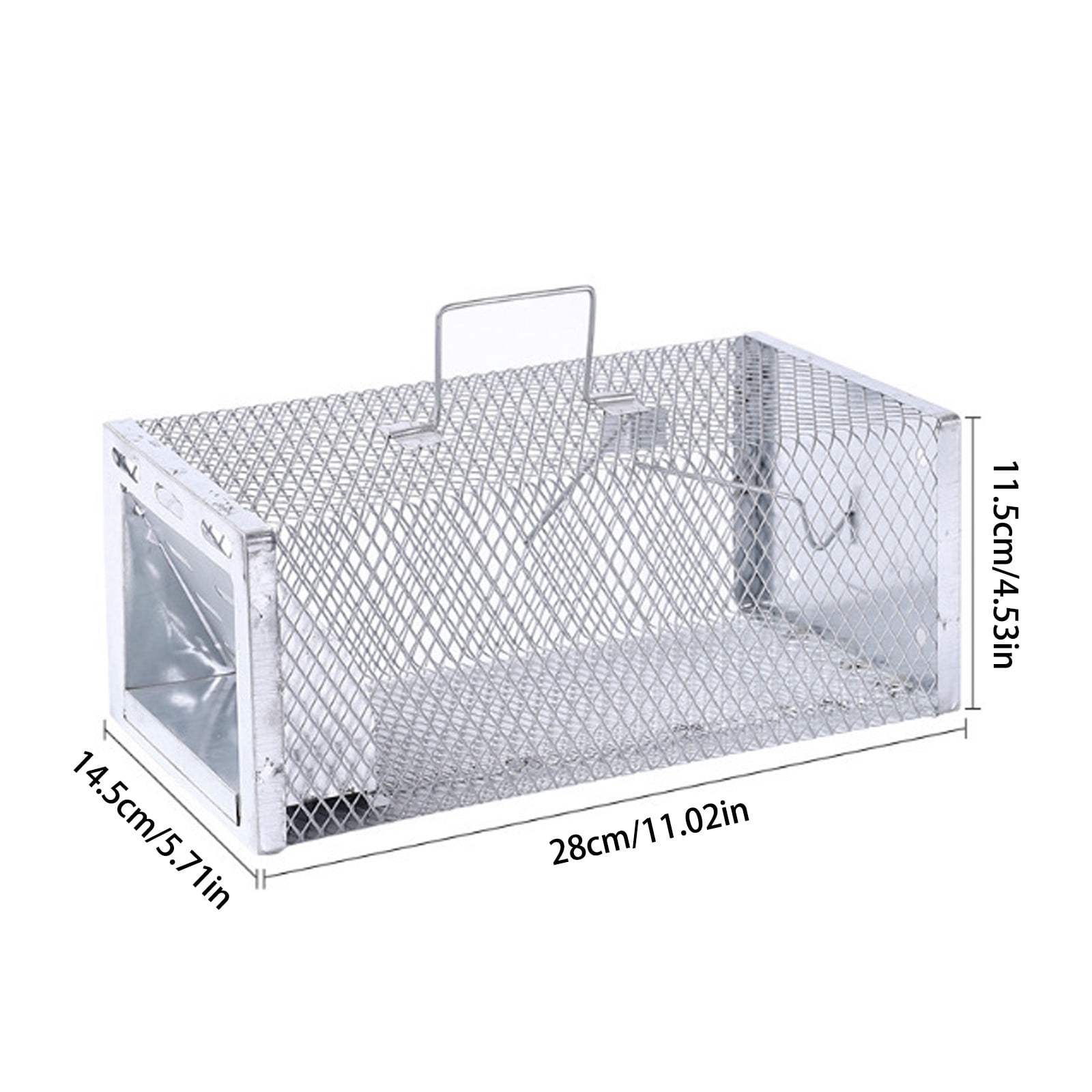 LLDYYDS Humane Rat Cage Trap - Metal Live Animal Trap for Rats, Mice, Squirrels, Easy Catch & Release, Reusable Indoor/Outdoor, 11.8x5.1x5.6in
