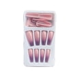 thumbnail image 1 of 1 Juego de uñas con punta francesa, uñas artificiales con degradado, calcomanías desmontables, regalos de bailarina, Kit de manicura para Arte de uñas tipo 17, gelatina 24 piezas Pegamento 2g Vogacara CE011628-17, 1 of 6