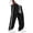 Black, variant on Athletic Pants for Men Loose Fitted Drawstring Elastic Waist Summer Outdoor Basketball Workout Full Length Pants for Men