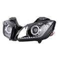 thumbnail image 2 of Conjunto de faros delanteros, faros delanteros LED, ojos de ángel blancos brillantes, haz alto y bajo, apto Reemplazo para YMH R15 20122016 Unbranded 1611200067711, 2 of 7