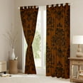 thumbnail image 3 of Manfei Female Men Black Damask Blackout Curtains Set of 2 (52x84 Each),Bohemian Hippie Window Curtains,Boho Traditional Flower Curtains and Drapes,Luxury Bedroom Decor, 3 of 6