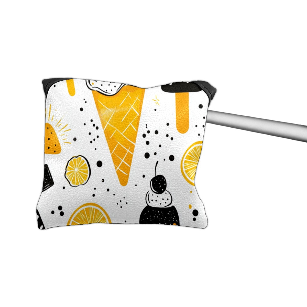 Golf Mallet Putter Cover Premium Leather Waterproof Golf Putter Head Cover with Magnetic Closure Ice Cream Pattern