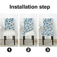 thumbnail image 3 of Slipcover Chair Covers Set of 6 Coastal Blue Pattern Printed Dining Chairs Covers Kitchen Chair Covers for Dining Living Room Restaurant Party Banquet, 3 of 5