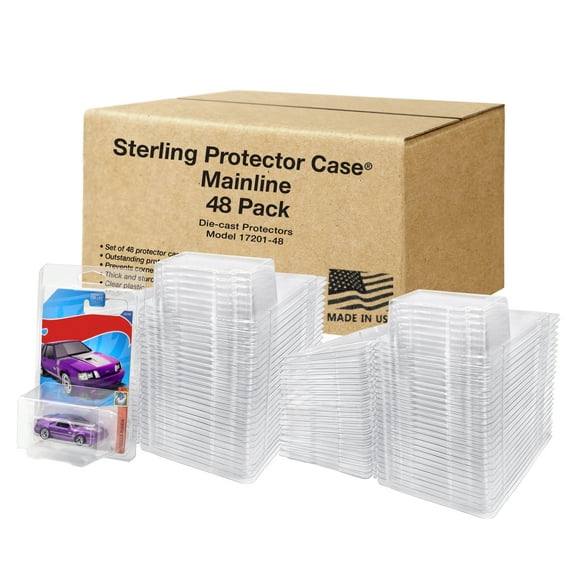 Sterling Protector Case Mainline 48 Pack for Hot Wheels & Matchbox - Fits Card Size 4.25" x 6.5"