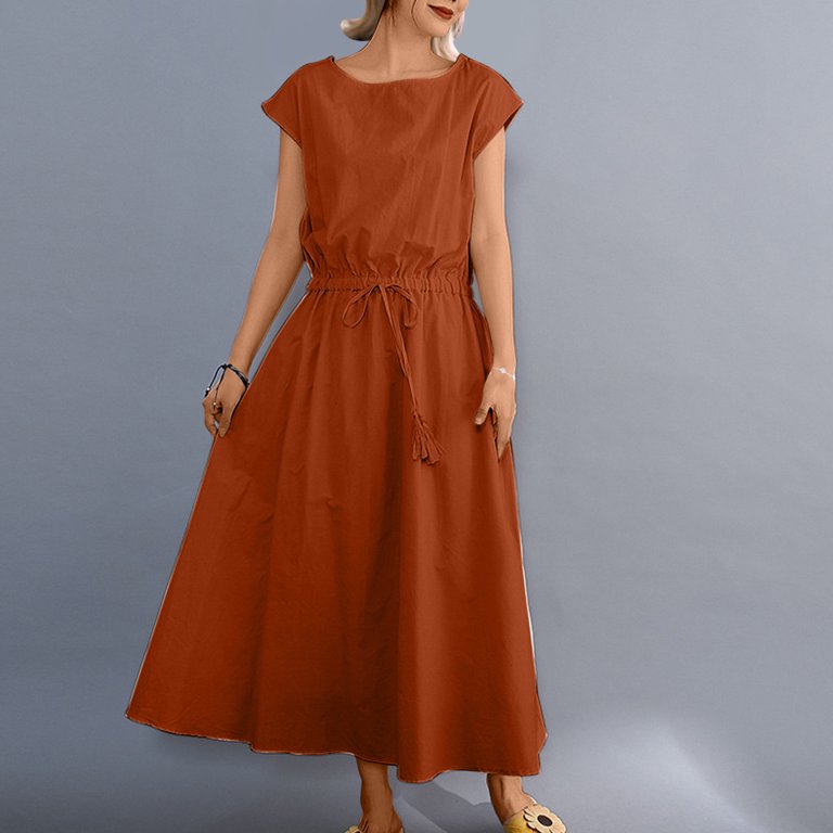 orange shift dress with sleeves Universal Standard Plus Size Cooling Stretch Cupro Savannah Dress