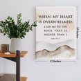 thumbnail image 2 of Bible Verse Psalm 61:2 When My Heart is Overwhelmed Canvas Poster Watercolor Scripture Print Painting for Christian Home Office Wall Art Decoration 11.5 x 15 inch (Framed), 2 of 5
