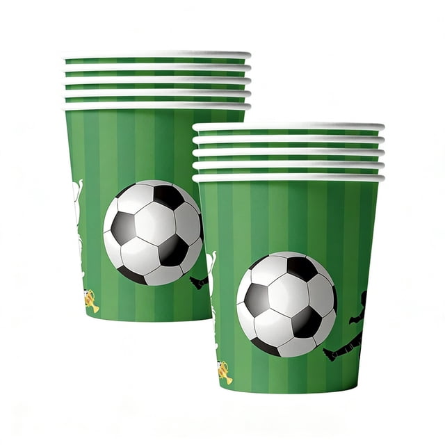 Tauxra Disposable Paper Cups 10 Pack Football Theme for Game Day Parties 3.5 Inch Durable Cold Beverage Cups