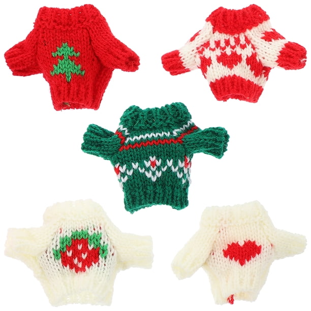 GAXIRE 5 piezas de ropa para muñecas, ropa decorativa para muñecas, suéter de invierno para muñecas, ropa reemplazable para muñecas de niña.