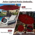 thumbnail image 6 of Gymax 10FT Solar Patio Umbrella 112 LED Lighted Umbrella Outdoor Table Market Umbrella Wine, 6 of 10