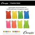 thumbnail image 6 of Champion Sports Mesh Practice Vest, Pack of 12, Solid and Numbered, Youth and Adult, Neon Green, Youth Regular, 6 of 6