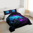 thumbnail image 3 of Homewish Gamepad Controller Queen Comforter Set,Gaming Gamer Bedding Sets,Blue Purple Black Bedding Comforter Set For Teens,Ultra Soft Home Decor Reversible,3pcs, 3 of 8