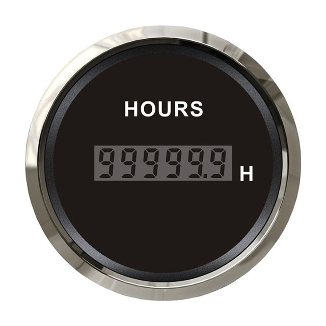 Warranted Hour Meter Gauge 99999.9H With Backlight 52mm(2") 12V/24V ,Universal Compatibility