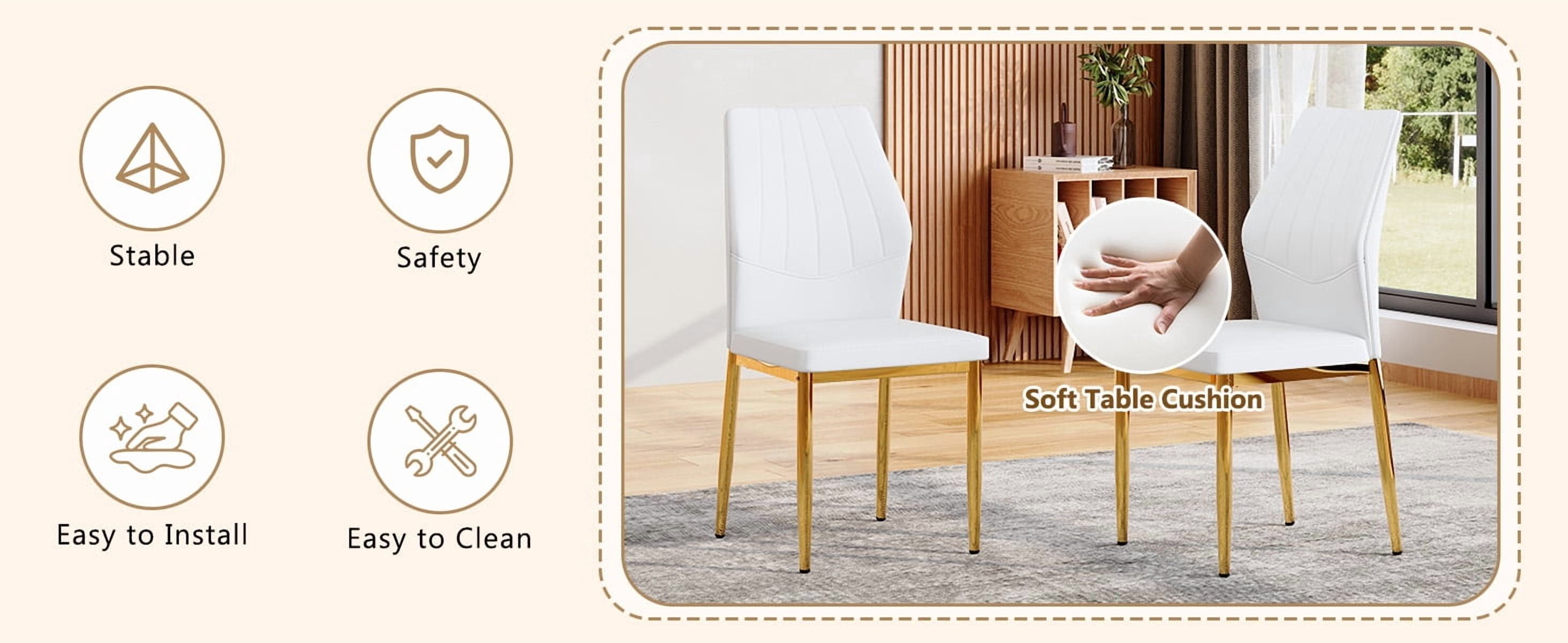 Sailvan Dining Chairs - 37 Inch Ergonomic PU Backrest