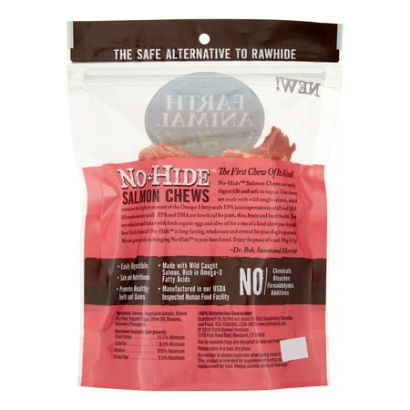 UPC: 0853965006040 | Earth Animal Wellness & Longevity Solutions No-Hide 4 Salmon Dog Chews 2 Ct