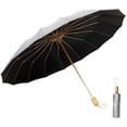 thumbnail image 1 of Sombrilla Plegable Compacta UPF 50+ - Protección Solar Y Lluvia, 16 Varillas De Fibra De Vidrio, Resistente Al Viento, Ideal Para Viaje Y Golf, 1 of 14