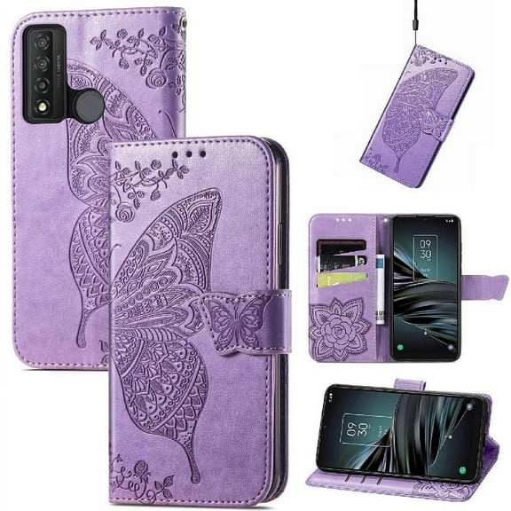 Case for TCL 20XE Butterfly Wallet Business Multi-color Wing