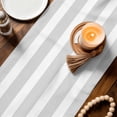 thumbnail image 4 of Grey Striped Table Runner 70 Inches Long,Modern Minimalist Horizontal Stripes Cotton Linen Table Runners Dresser Scarves,Decorative Fabric Tabletop Scarf Furniture Cover for Home Dinner Party 13"x70", 4 of 9