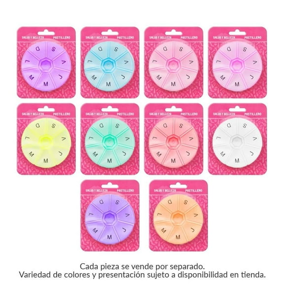 Pastillero Prichos de plástico varios colores 1 pza