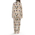 thumbnail image 4 of Cute Pug Dog Satin Pajama Set, Cartoon Puppy Heart Print Sleepwear, Nightwear Gift for Dog Lovers, Christmas, Valentine’s Day & Birthday, 4 of 6