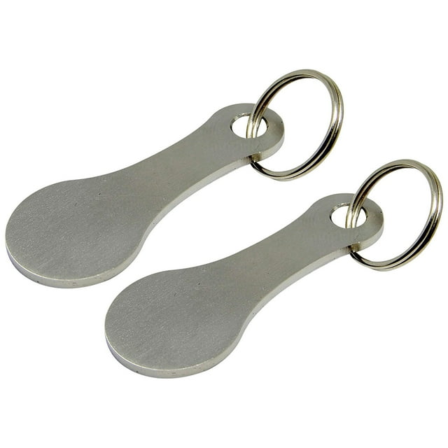 Bangcool Shopping Trolley Tokens Keyring Removable 2PCS Metal Keychain Cart Coin Key Ring