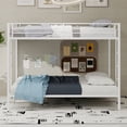 thumbnail image 3 of Harper & Bright Designs Full Size Iron Bunk Bed with Ladder, Full Over Full Metal Bunk Bed Frame with Safety Rails for Bedroom, White, 3 of 11