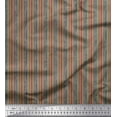 thumbnail image 1 of Soimoi Green Rayon Fabric Vertical Stripe Printed Craft Fabric by the Yard 56 Inch Wide, 1 of 3