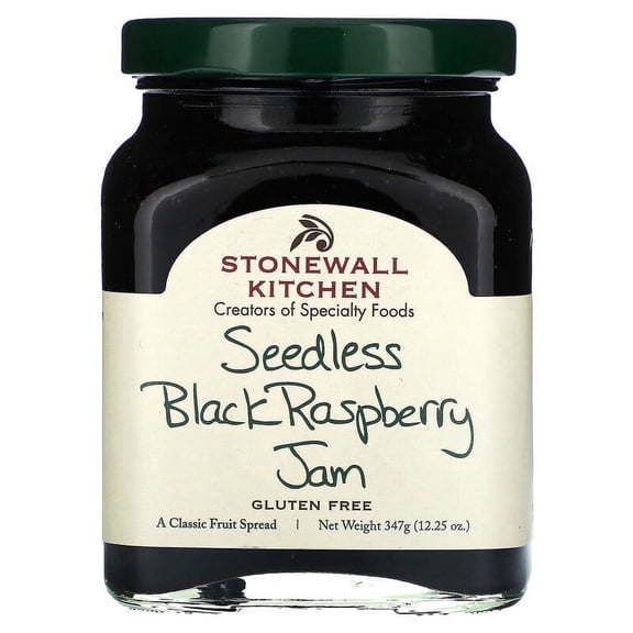 Stonewall Kitchen, Seedless Black Raspberry Jam, 12.25 oz Pack of 2