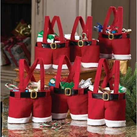 Santas Goodie Box - Festive Santa Pants and Suspenders Holiday Goodie Bags - Easy and Unique Gift Wrapping Ideas for Anyone