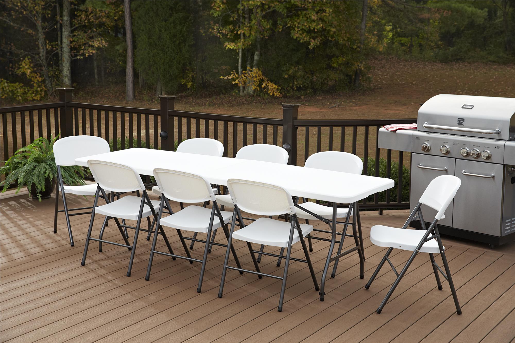 COSCO 8-Foot Centerfold Folding Table, White photo 3