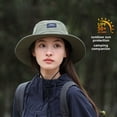 thumbnail image 3 of Sombrero de pescador de secado rápido con protección solar para exteriores, estilo japonés, para acampar, escalar montañas, ala grande, protección UV, 3 of 3
