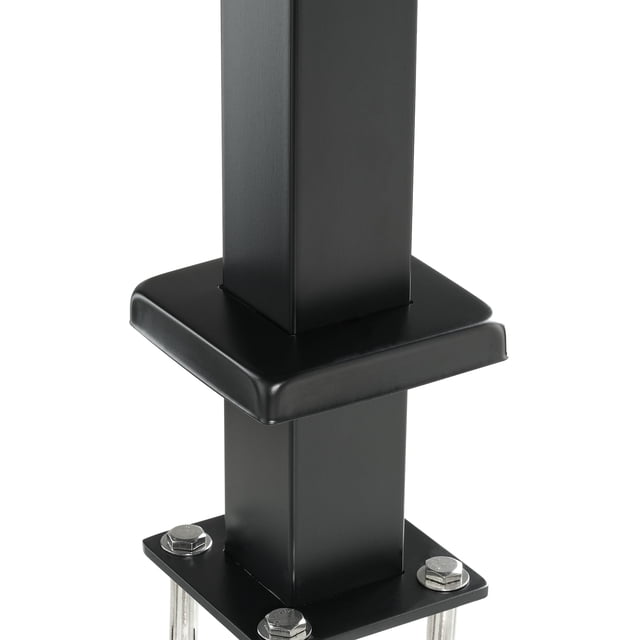 KFFKFF Cable Railing Post, 42" x 2" x 2" Steel Level Deck Railing Post Without Holes, SUS304 Stainless Steel Cable Rail Post, Stair Handrail Post, Black