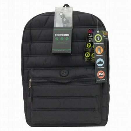 FAB Starpoint Black Backpack Sport School Travel Tech Ready Earbuds Back
