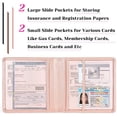 thumbnail image 2 of Car Registration and Insurance Holder,Premium PU Leather Men Women Wallet Accessories Case for Cards, Vehicle Glove Box Paperwork Wallet Case Organizer for ID, Driver's License Rose Gold, 2 of 7