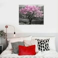 thumbnail image 4 of Nawypu Pink Tree Canvas Wall Art Cherry Blossom Tree Wall Art Black White Pink Room Decor Heart Blossom Canvas Wall Art Picture Print Cherry Blossom Wall Art Modern Art Living Room Wall Decor, 4 of 4