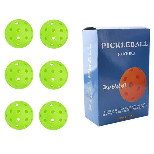 Wosthever Juego de 6 unidades de Pickleball portátil profesional, 40 agujeros, práctica de entrenamiento reutilizable, PE Pickle Balls, Kit Golf Verde