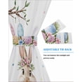 thumbnail image 3 of Spring Easter Bunny Blackout Door Curtains for French, Glass,Front, Back, Patio Door, Colorful Eggs Botanical Floral Thermal Insulated Rod Pocket Window Curtain Drapes With Tiebacks 25"x40", 3 of 5
